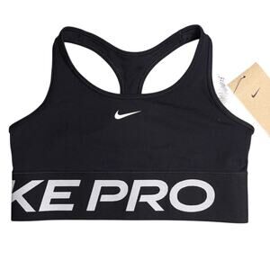 NWT Nike Girls Large 2/3 Support Swoosh Sports Bra Black
